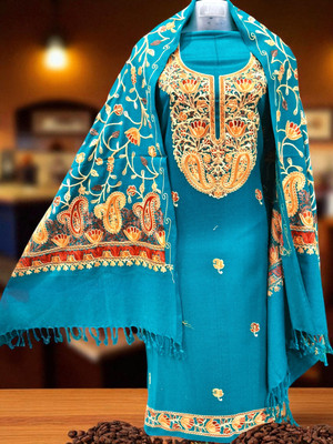 REET MAHAL Wool Embroidered Salwar Suit Material