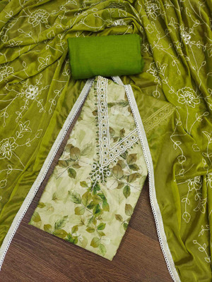 Tasrika Silk Blend Floral Print Salwar Suit Material