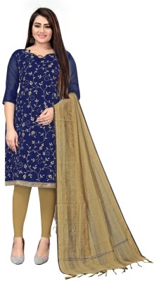 indian glory Chanderi Floral Print Salwar Suit Material