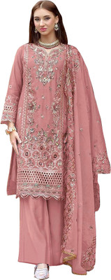 VATAGAMFAB Georgette Embroidered Salwar Suit Material