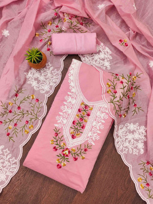 Kimisha Cotton Blend Embroidered Salwar Suit Material