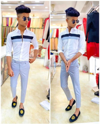 nilkanth creation Polycotton Striped Shirt & Trouser Fabric