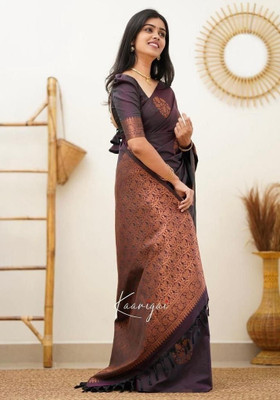 Banarasi Woven, Embroidered, Self Design Kanjivaram Pure Silk, Jacquard Saree(Multicolor)