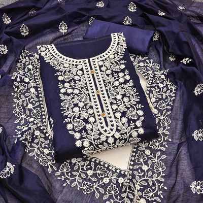Jaipur Kurti Cotton Blend Floral Print Salwar Suit Material