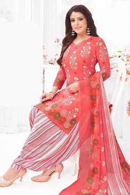 SIMPLYETHNIC Crepe Printed Kurta & Churidar Material