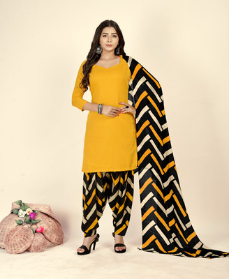 ANAND Crepe Printed Kurta & Patiyala Material