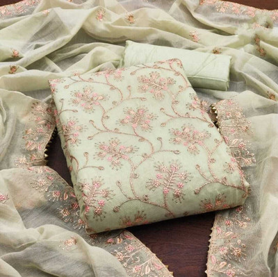 NEWHLSILKMILLS Pure Cotton Embroidered Salwar Suit Material