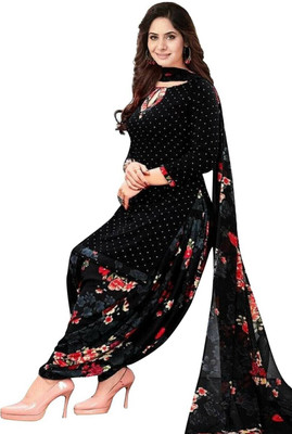 Atraasii Crepe Floral Print Salwar Suit Material