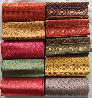 Mali Art Silk Embroidered Blouse Material