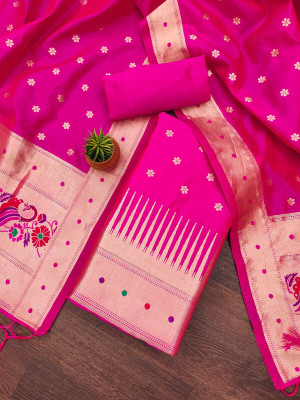 DEVANGI Art Silk Solid Salwar Suit Material