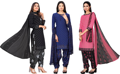 STYLEVEDA Crepe Printed Salwar Suit Material