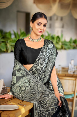 MJ TRENDZ Dupion Silk Printed Blouse Material