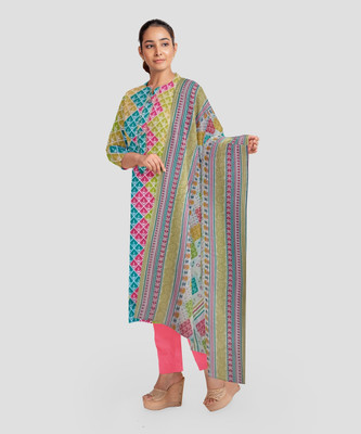 Omkar Traders Cotton Blend Floral Print Salwar Suit Material