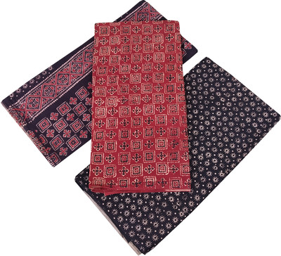 ADHIN Cotton Blend Dyed, Self Design, Printed Salwar Suit Material