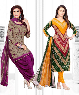 ANIRAV Crepe Printed Salwar Suit Material