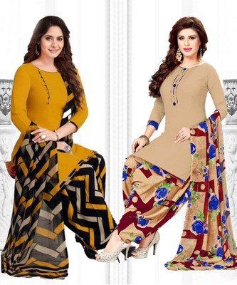 INITHI Crepe Printed Salwar Suit Material