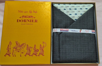 TRENDY COLLECTONS Cotton Blend Self Design Shirt & Trouser Fabric