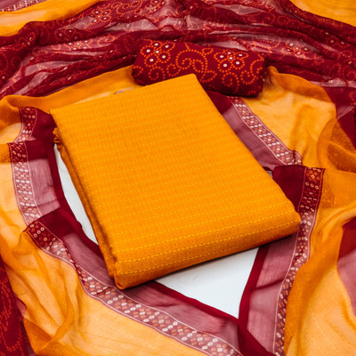 ANAND Crepe Paisley, Geometric Print Salwar Suit Material