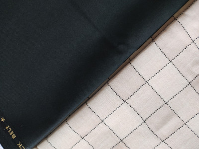 s n textiles Cotton Blend Solid, Checkered Shirt & Trouser Fabric