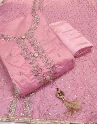 PandadiSaree Chanderi Embroidered Salwar Suit Material