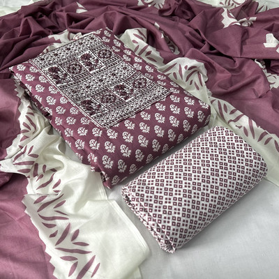 krishna boutique Pure Cotton Printed Salwar Suit Material