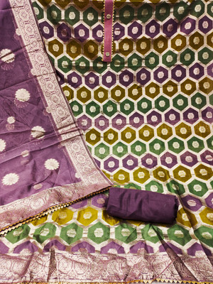 Leeza Store Jacquard Embellished Kurta & Churidar Material