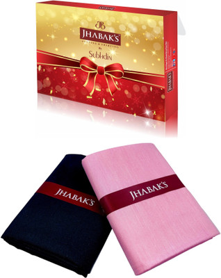 JHABAK'S Cotton Blend Solid, Self Design Shirt & Trouser Fabric