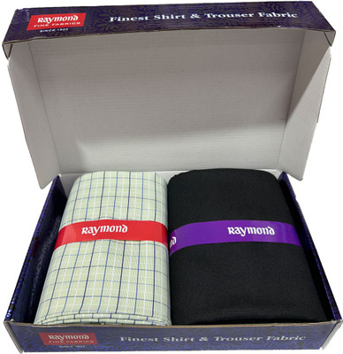 Raymond Cotton Blend Solid, Checkered Shirt & Trouser Fabric