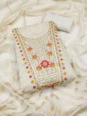 Nayanthara Trends Chanderi Embroidered Salwar Suit Material