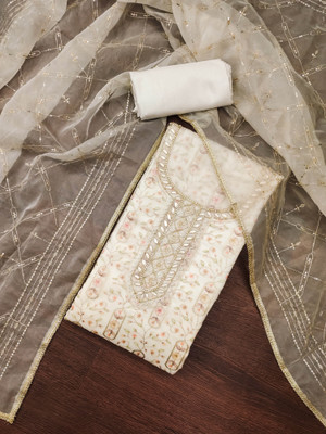 Tasrika Organza Embroidered Salwar Suit Material