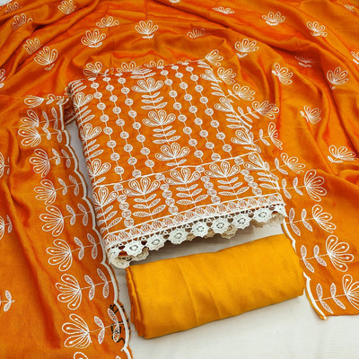 Divastri Silk Blend Embroidered Salwar Suit Material