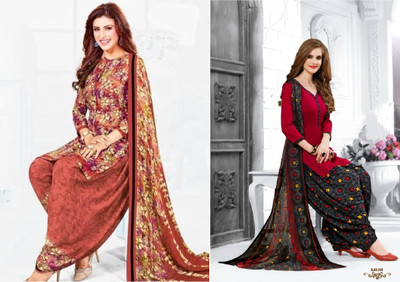 STYLEVEDA Crepe Printed Salwar Suit Material