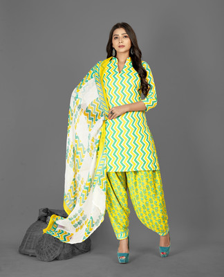 ANAND Crepe Chevron/Zig Zag Salwar Suit Material