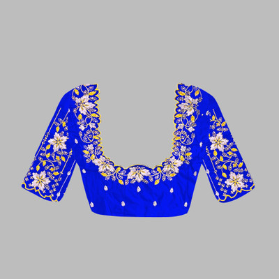 OMINI FASHION Art Silk Embroidered Blouse Material