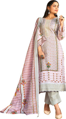 DRAVINAM Trends Pure Cotton Embroidered Salwar Suit Material