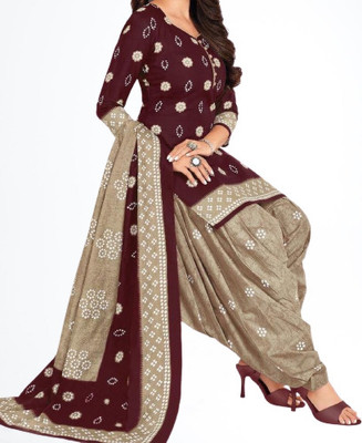 INITHI Crepe Floral Print Salwar Suit Material