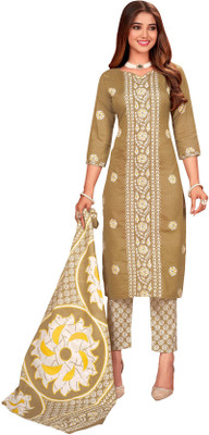 Rajnandini Cotton Blend Embroidered Salwar Suit Material