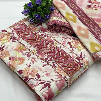 SILKORA Pure Cotton Printed Salwar Suit Material