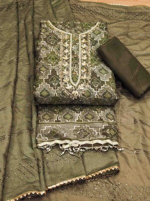 Tasrika Organza Embellished Salwar Suit Material