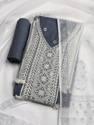 Meena Bazaar Cotton Blend Embroidered Salwar Suit Material