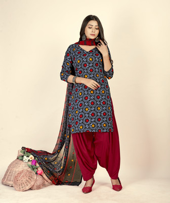 Kashvi Crepe Striped Kurta & Patiyala Material