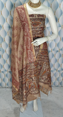 MOHEY DESI Silk Blend Printed Kurta & Churidar Material
