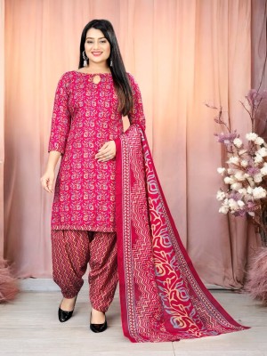 Wow Ethnic Cotton Blend Self Design Salwar Suit Material