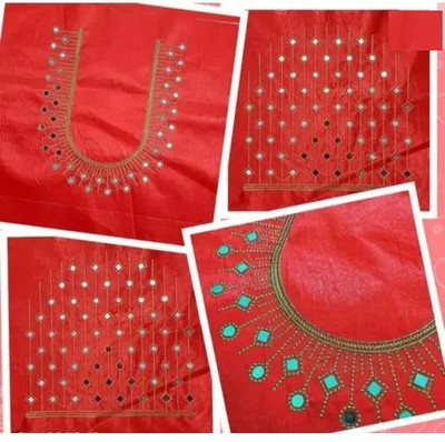 Zenomics Cotton Silk Embroidered Blouse Material