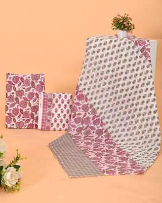BhawaniTexFab Pure Cotton Floral Print Salwar Suit Material