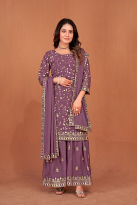 TILKI Georgette Embroidered Salwar Suit Material