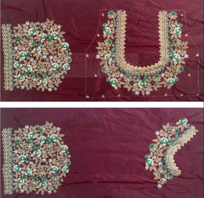 AYONIJA Cotton Silk Embroidered Blouse Material