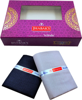 JHABAK'S Cotton Blend Self Design Shirt & Trouser Fabric