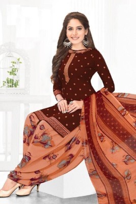 S Creation Crepe Printed Salwar Suit Material