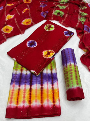 YANKITA Cotton Blend Printed Kurta & Patiyala Material